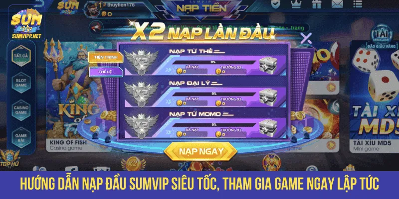 Hướng dẫn nạp đầu SUMVIP