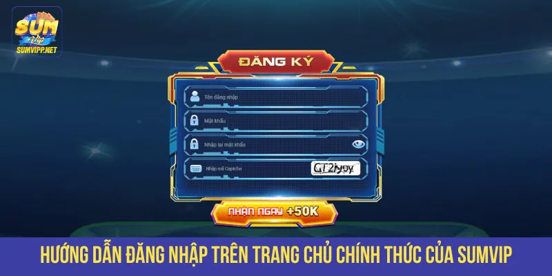 Hướng dẫn đăng nhập trên trang chủ chính thức của SUMVIP
